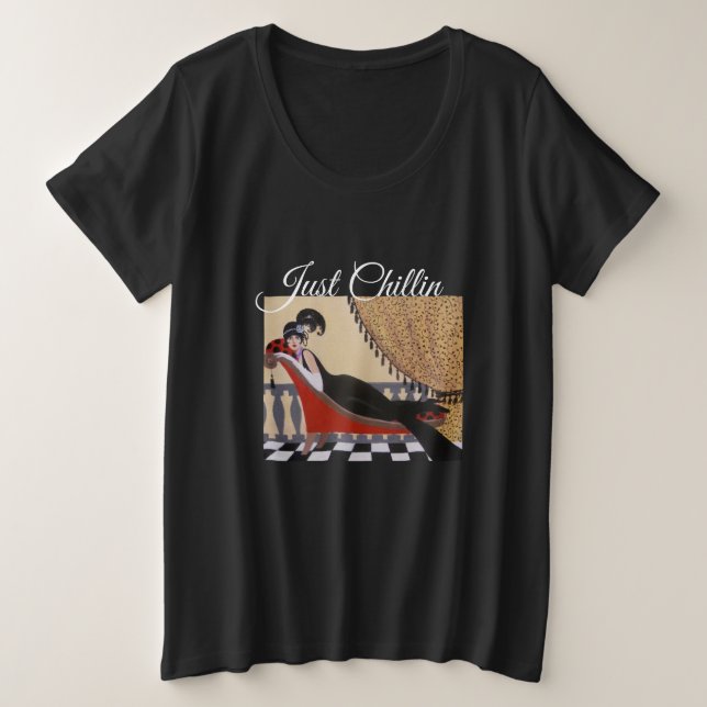 Solo una camiseta básica de mujeres chillin y tama (Anverso del diseño)