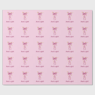 Solo Una Chica Lazo Rosa Papel de Regalo