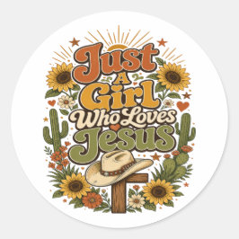 Solo Una Chica Que Ama a Jesús Calcomanía Groovy V
