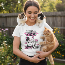 Solo una chica que ama a los gatos Camiseta de gat
