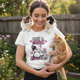 Solo una chica que ama a los gatos Camiseta de gat