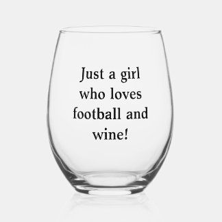 Solo una chica que ama el fútbol vaso de vino