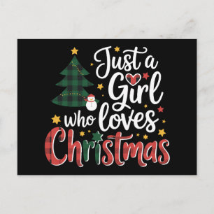Sólo Una Chica Que Ama La Navidad Plaid Árbol Muñe