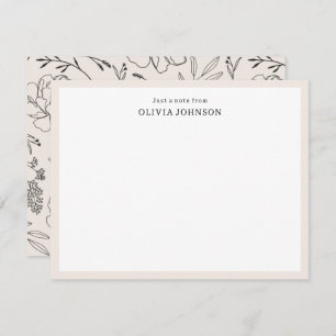 Solo una nota de la tarjeta de nota de las flores 