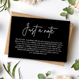 Solo una Nota Tarjeta de Inclusión de Boda Negra M