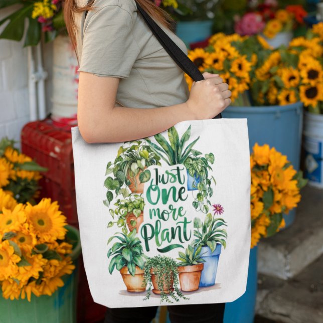 Sólo una nueva bolsa de la planta (This funny, "Just one more plant" tote bag would make the perfect gift for the plant lover! )