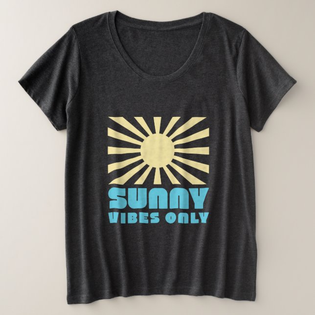 Sólo Vibes Sunny - Gráfico Retro Sunshine Negrita (Anverso del diseño)