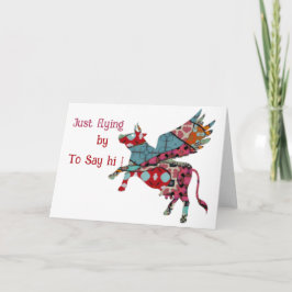 Sólo volar con tarjeta de felicitación doblada