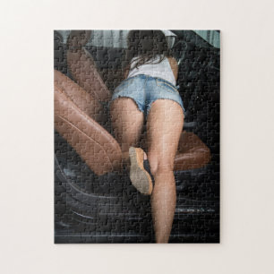 Solos bebés y coches calientes del rompecabezas d