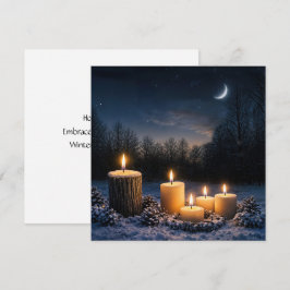 Solsticio de Invierno Yule con Velas en la Nieve