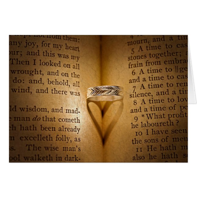 Sombra De Anillo boda Sobre La Biblia (Anverso (Horizontal))