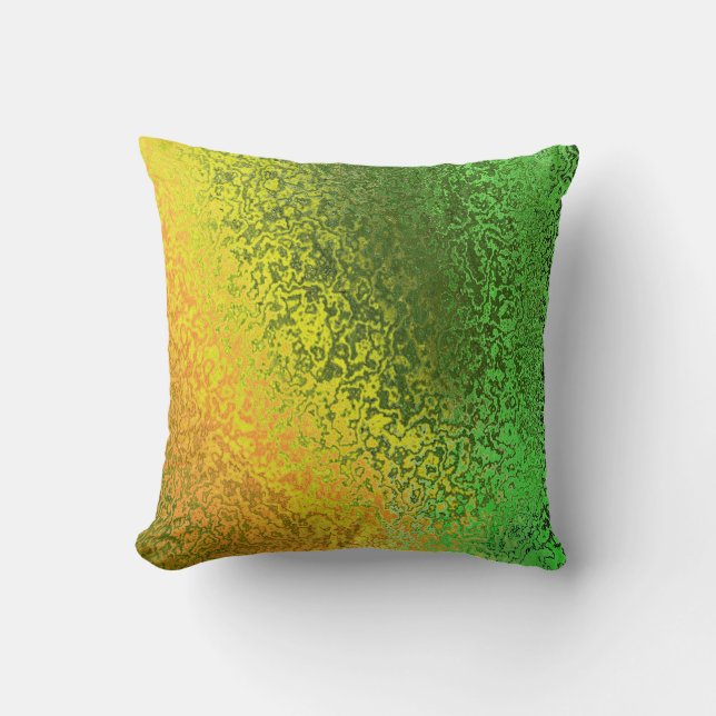 Sombras de almohada de patrón verde y oro (Anverso)