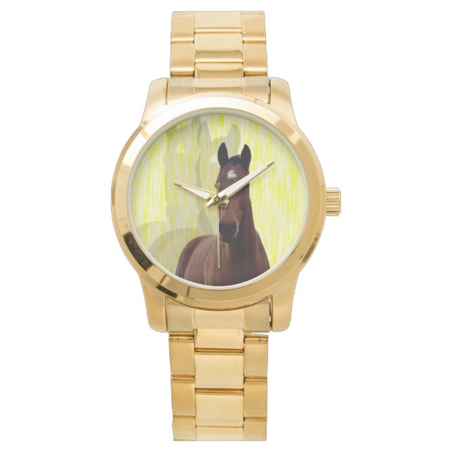 Sombras de caballo de castaño, gran reloj unisex d (Anverso)