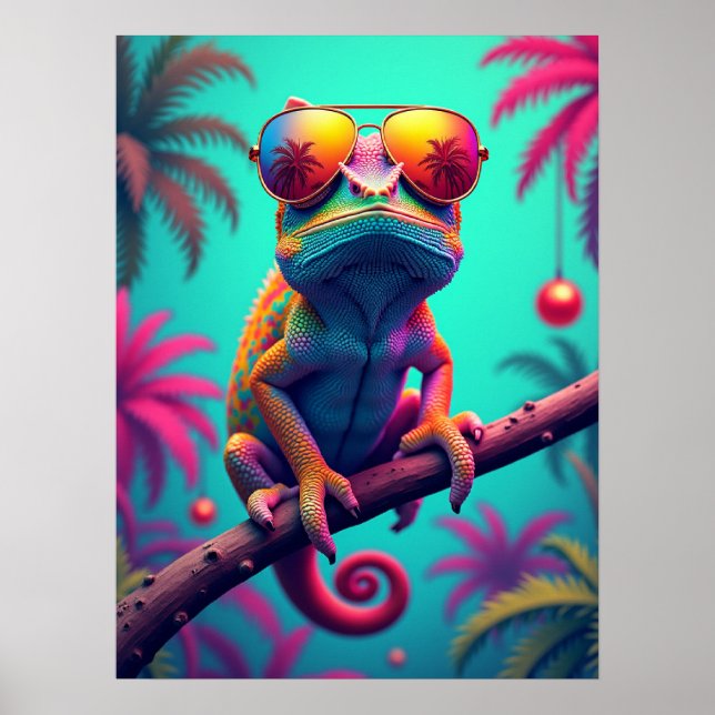 Sombras de Chameleon - Mascota de memes de arte po (Frente)