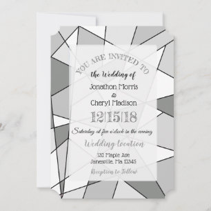 Sombras de invitaciones a la boda geométrica gris