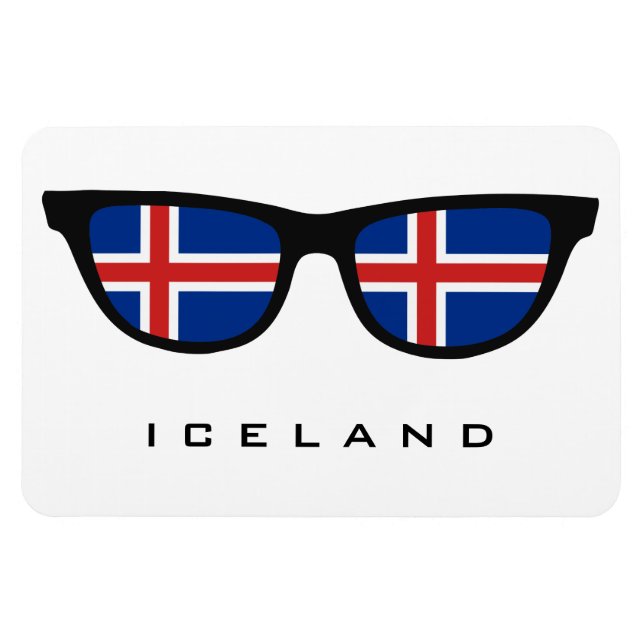 Sombras de Islandia personalizado de texto e imán  (Horizontal)