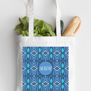 Sombras de la bolsa de tote de monograma azul