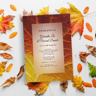 Sombras de la invitación a la boda de hojas de oto