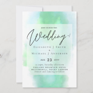 Sombras de la invitación a la boda verde moderna p