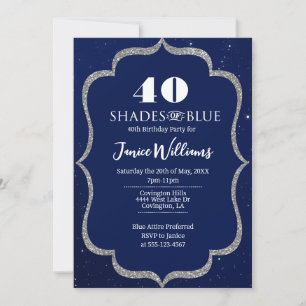 Sombras de la invitación al cumpleaños azul