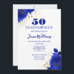 Sombras de la invitación al cumpleaños azul<br><div class="desc">Esta elegante invitación azul y dorada es para una fiesta de cumpleaños azul. Puede cambiar la invitación a cualquier edad.</div>