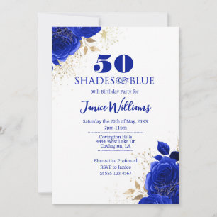 Sombras de la invitación al cumpleaños azul