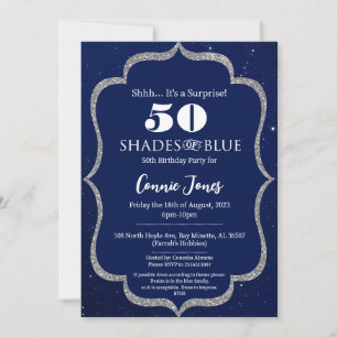 Sombras de la invitación al cumpleaños azul