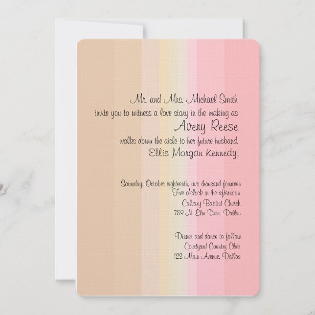 Sombras de la invitación rosada de la boda de (Anverso)