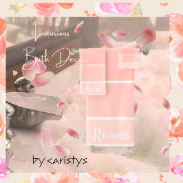 Sombras de melocotón monogramadas con blanco