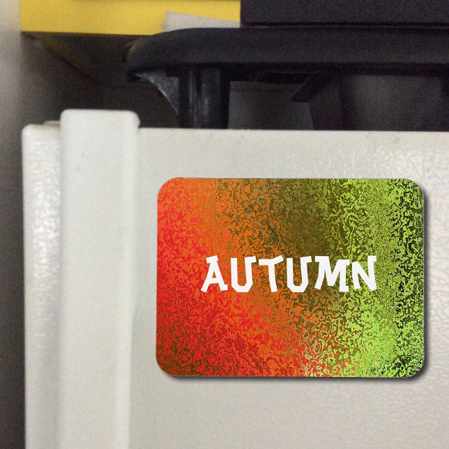 Sombras de Naranja y imán verde premium (Own Name Shades of Orange & Green Premium Magnet)