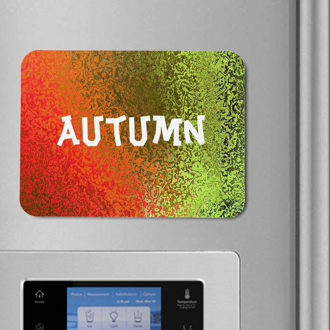 Sombras de Naranja y imán verde premium (Own Name Shades of Orange & Green Premium Magnet)