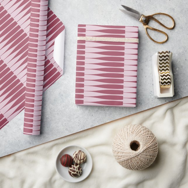 Sombras de rayas de borgoña Papel envuelto (Artesanía)