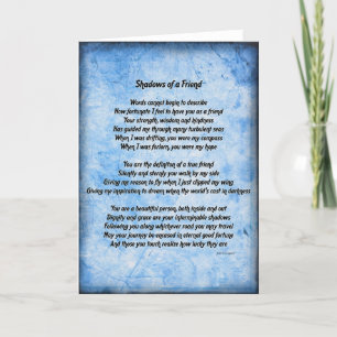 Sombras de una tarjeta de amigo (azul)