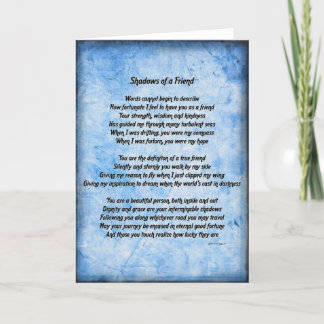 Sombras de una tarjeta de amigo (azul)
