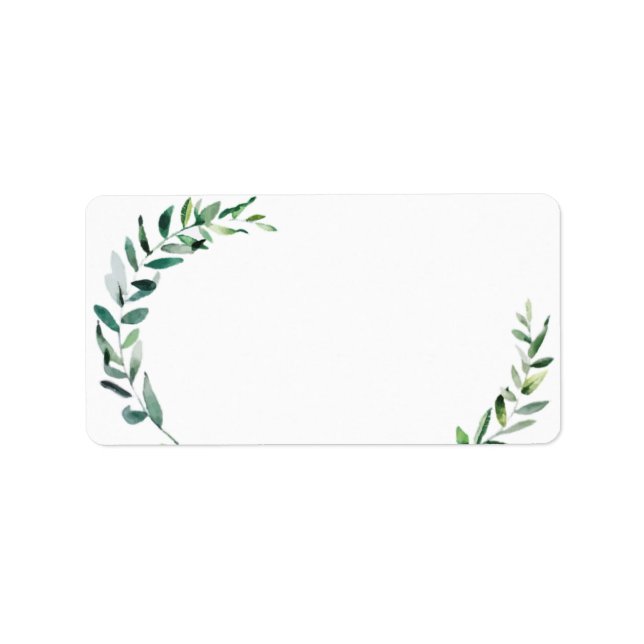 Sombras de verde - Etiqueta de dirección Boda (Frente)