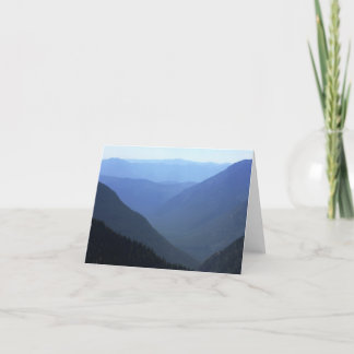 Sombras del glaciar de la tarjeta de nota azul