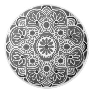 Sombras del pomo de extracción de cerámica gris