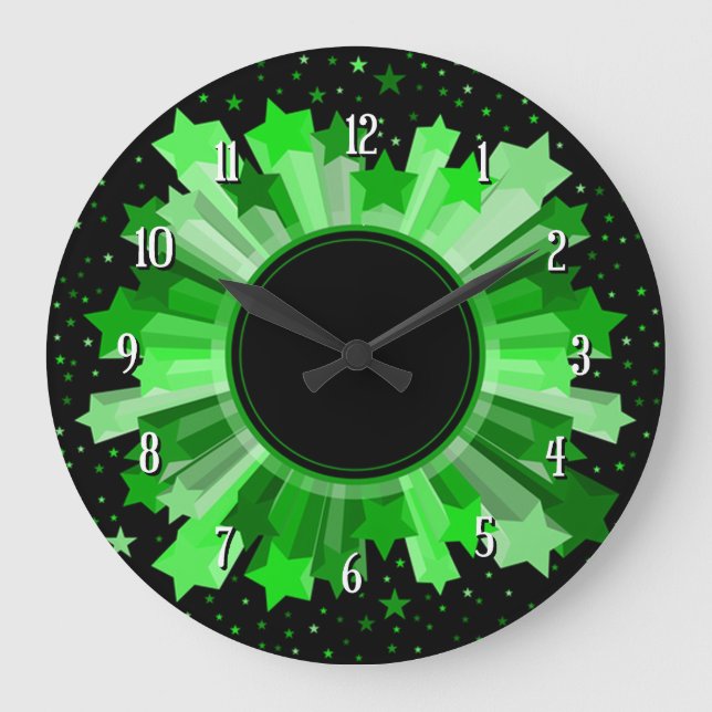 Sombras Del Reloj Verde De La Pared Starburst (Anverso)