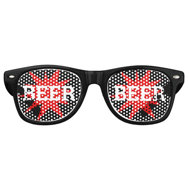 Sombras retro BEER / Gafas de sol Fiesta divertido (Anverso)