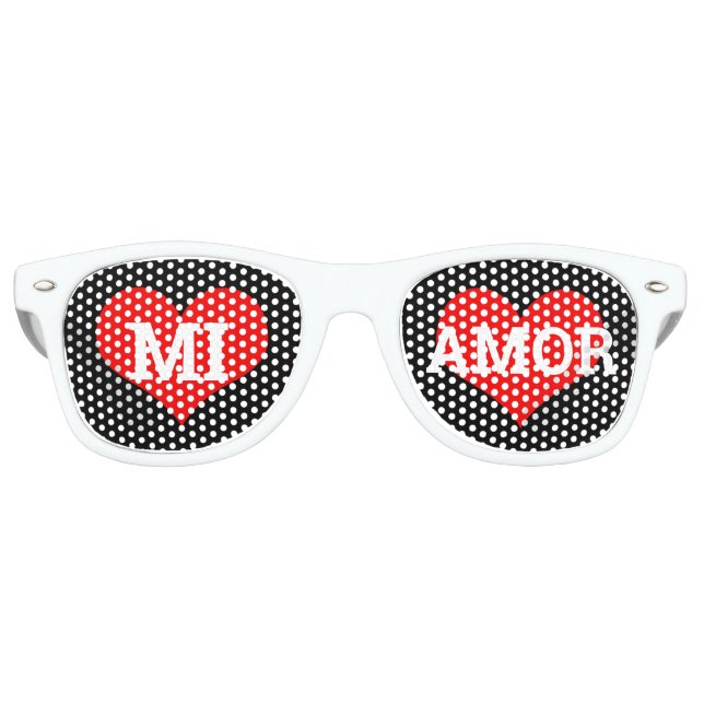 Sombras retro MI AMOR / Gafas de sol Fiesta divert (Anverso)