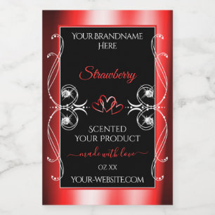 Sombreado marco rojo rojo rojo de goma Etiqueta de