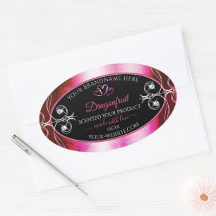 Sombreado negras rosadas etiquetas de productos Di