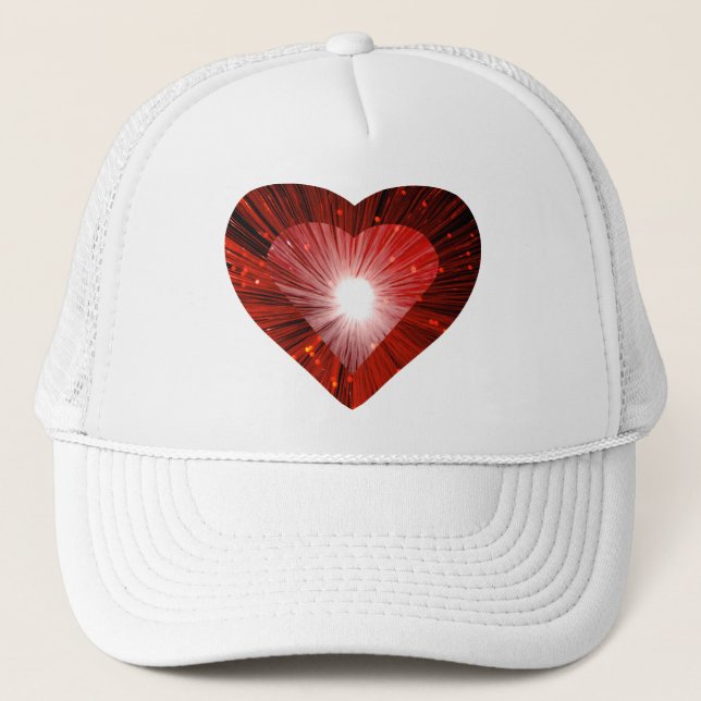 Sombrero blanco de camionero de corazón rojo (Anverso)