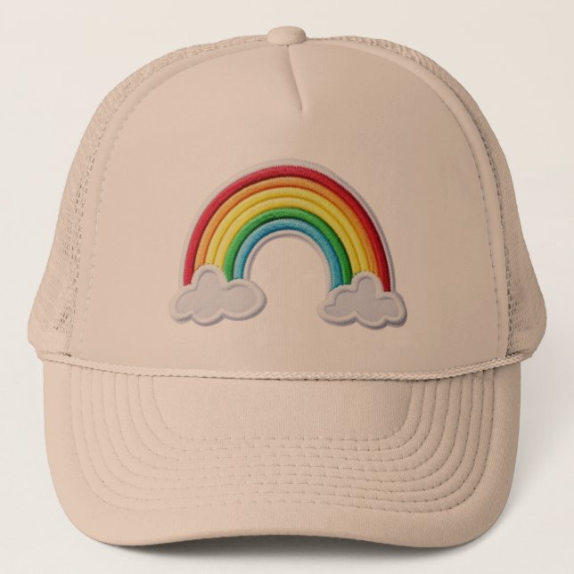 Sombrero camionero con sueños de arcoiris bordado  (Anverso)