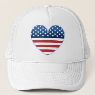 Sombrero camionero de bandera del corazón de Estad