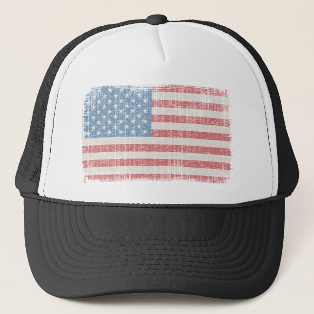 Sombrero camionero de bandera estadounidense vinta (Anverso)