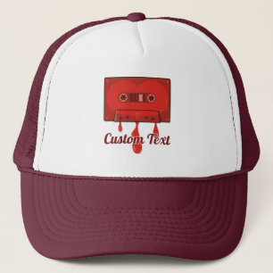 Sombrero camionero de cassette de corazón rojo