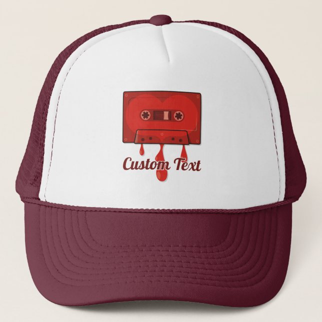 Sombrero camionero de cassette de corazón rojo (Anverso)