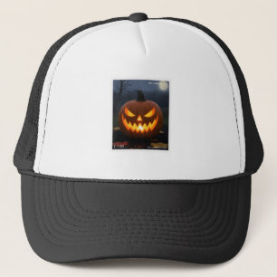 Sombrero camionero de Halloween, calabaza espeluzn