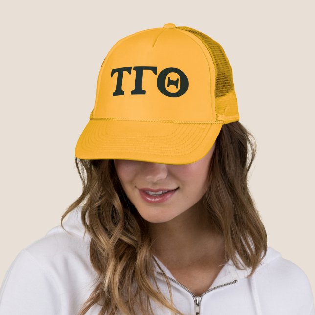 Sombrero camionero de letras - Amarillo con letras (In situ)